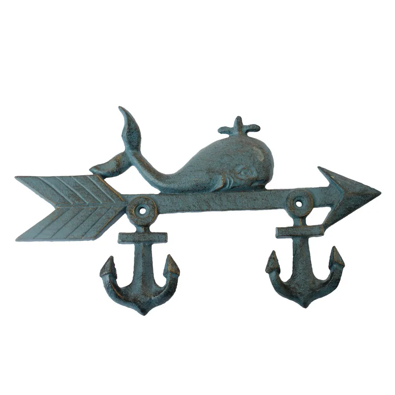 Cast iron Rack Organizer Wall mounted hook Holder for Key Whale shape Novel metal Art Anniversary gift