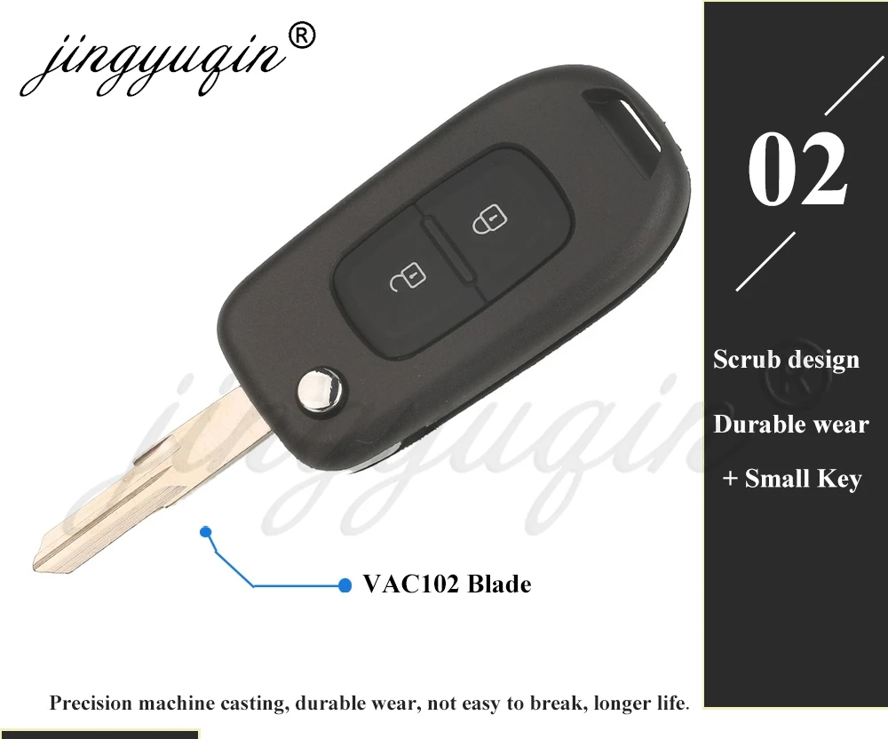 jingyuqin 2/3 Tasten VA2/VAC102 Klappbarer Autoschlüssel-Gehäuse für Renault Logan Duster Sandero Oroch ohne PCB-Gehäuse Ersatz – Detail 7