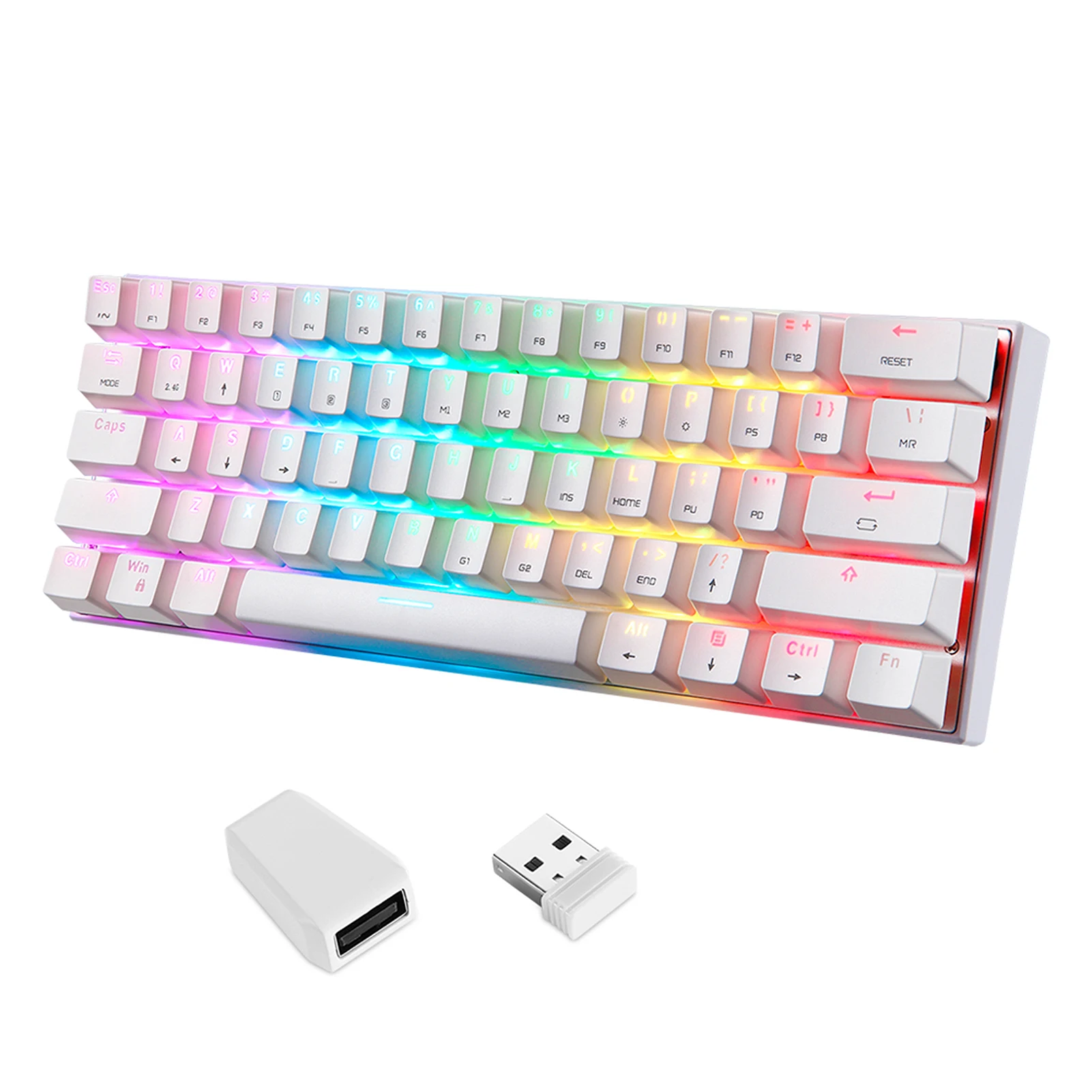 

Bluetooth Keyboard Wireless Gaming Mechanical Keyboard 61 Keys RGB Backlight Red Switch Macro Drive for Laptop PC