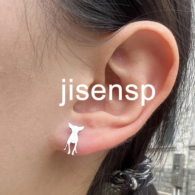 Pendientes pequeños de Metal para mujer, aretes de pasador de seguridad, lindo Golondrina, Lobo, música, corazón, Piercing de oreja, joyería de