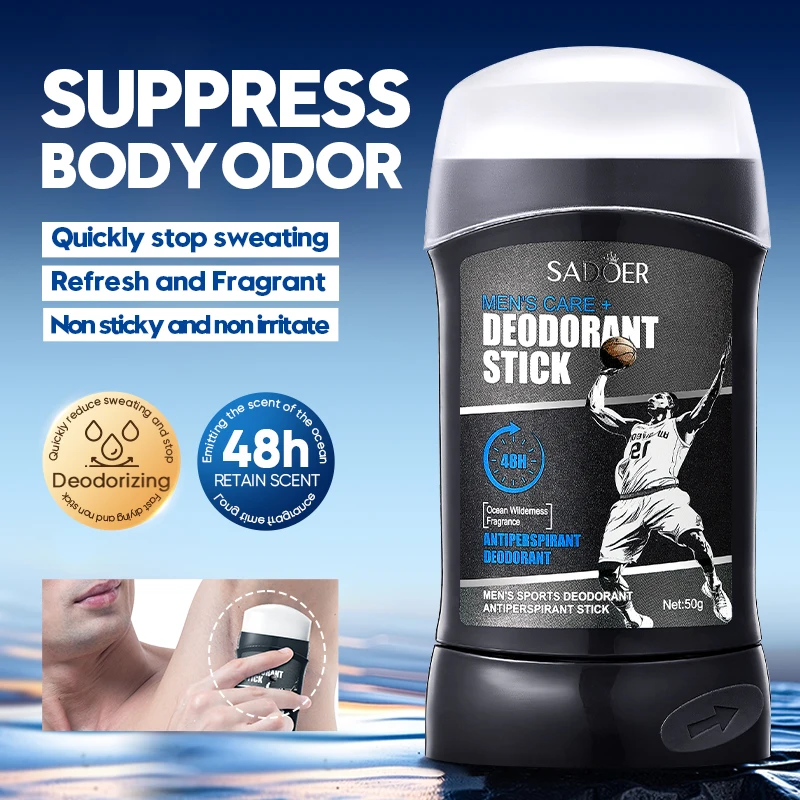 

1 Piece Pack with Three Scents (Ocean Wilderness Scent/Classic Cologne Scent/Laurel Scent) Men's Deodorant Stick That Suppresses Body Odor, Quickly Stops Sweating, Has a Fresh and Aromatic Scent, Is Non-Sticky and Non-Irritating, Deodorizes for 48 Hours, 