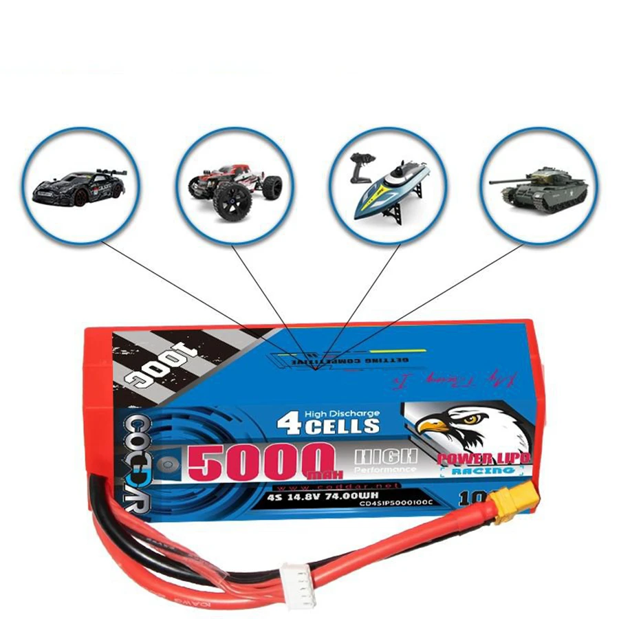 

CD4S1P5000100C 5000mAh 4S 14,8 V 100C 1/8 RC перезаряжаемая литиевая батарея