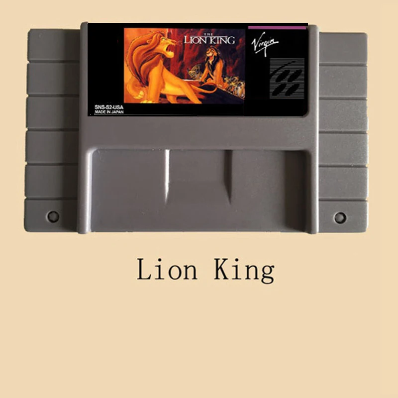 High Quality 16 Bit Lion King NTSC Big Gray Game Card For USA Version Game Player