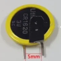 Lote de 5 pilas de botón CR1620 de 3V con pines, batería de litio 1620 para llave de coche y control remoto
