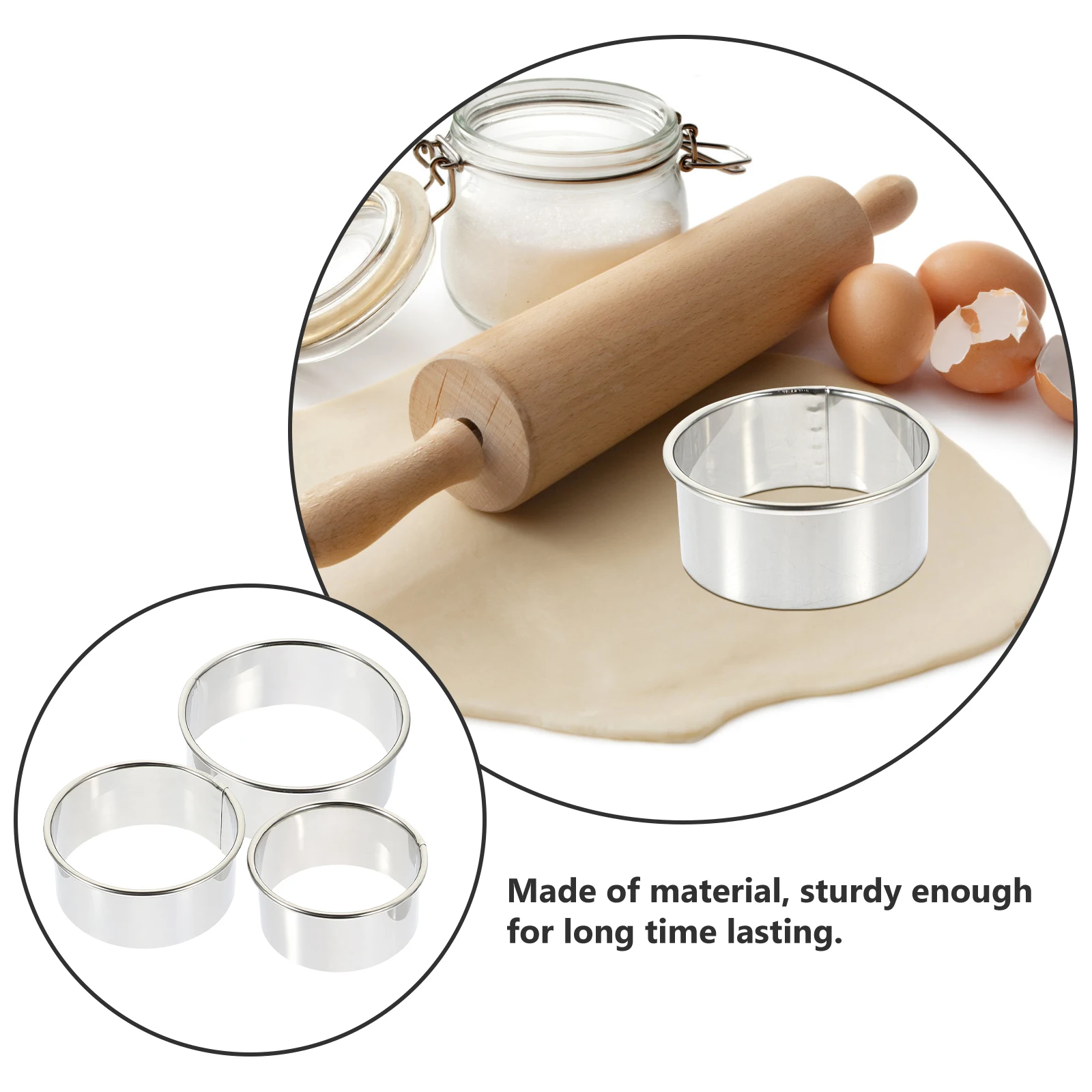 

1 set Dumpling Wrappers Maker Set Stainless Steel Round Dough Rotary Tool for Pierogi Empanadas Wrapper Mold Smooth
