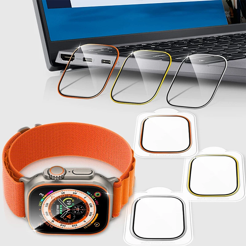 Vidro temperado para apple watch ultra 49mm hd protetor de tela anti-risco filme série 49 mm inteligente iwatch banda acessórios