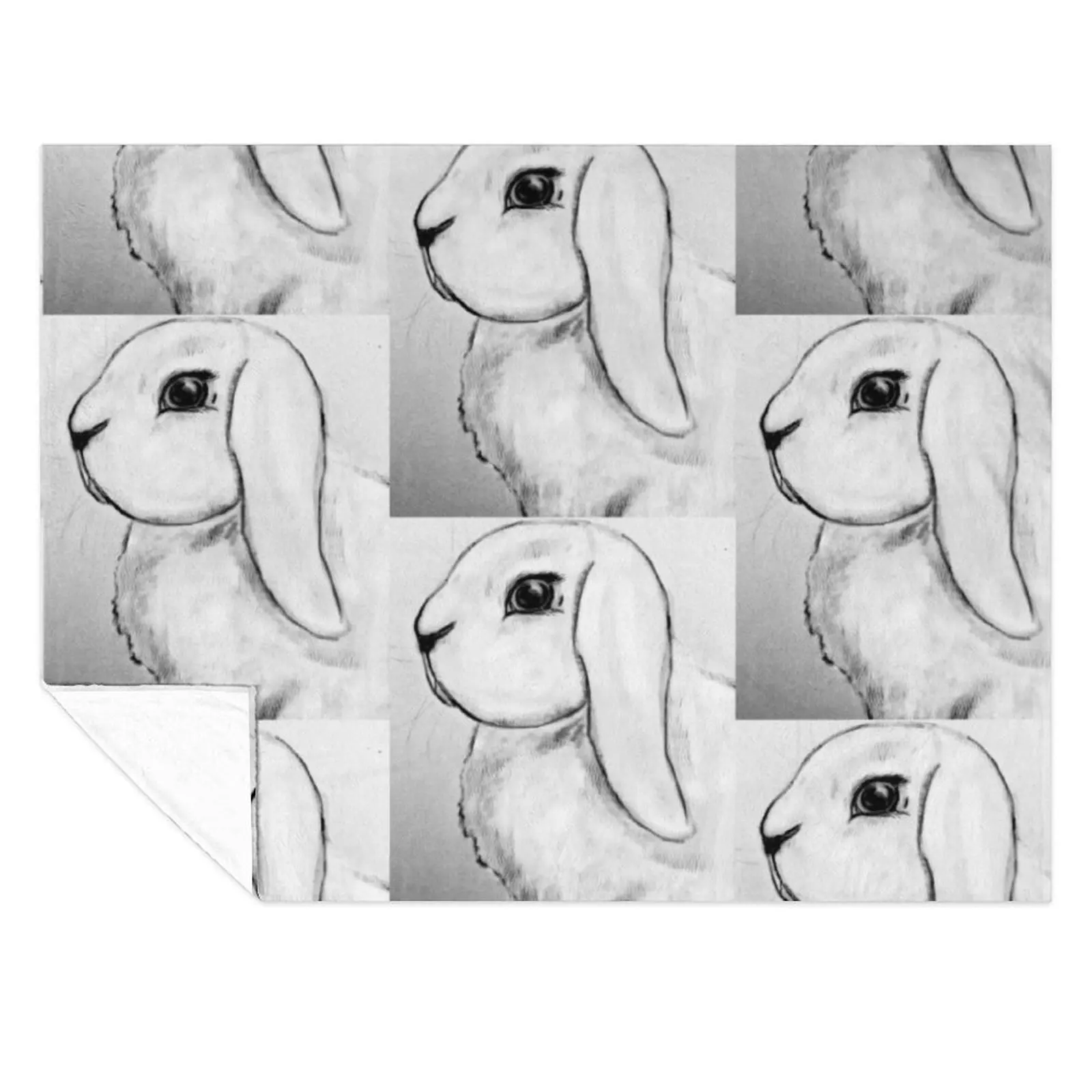 

White Lop Bunny Rabbit Throw Blanket valentine gift ideas Polar Baby Blankets