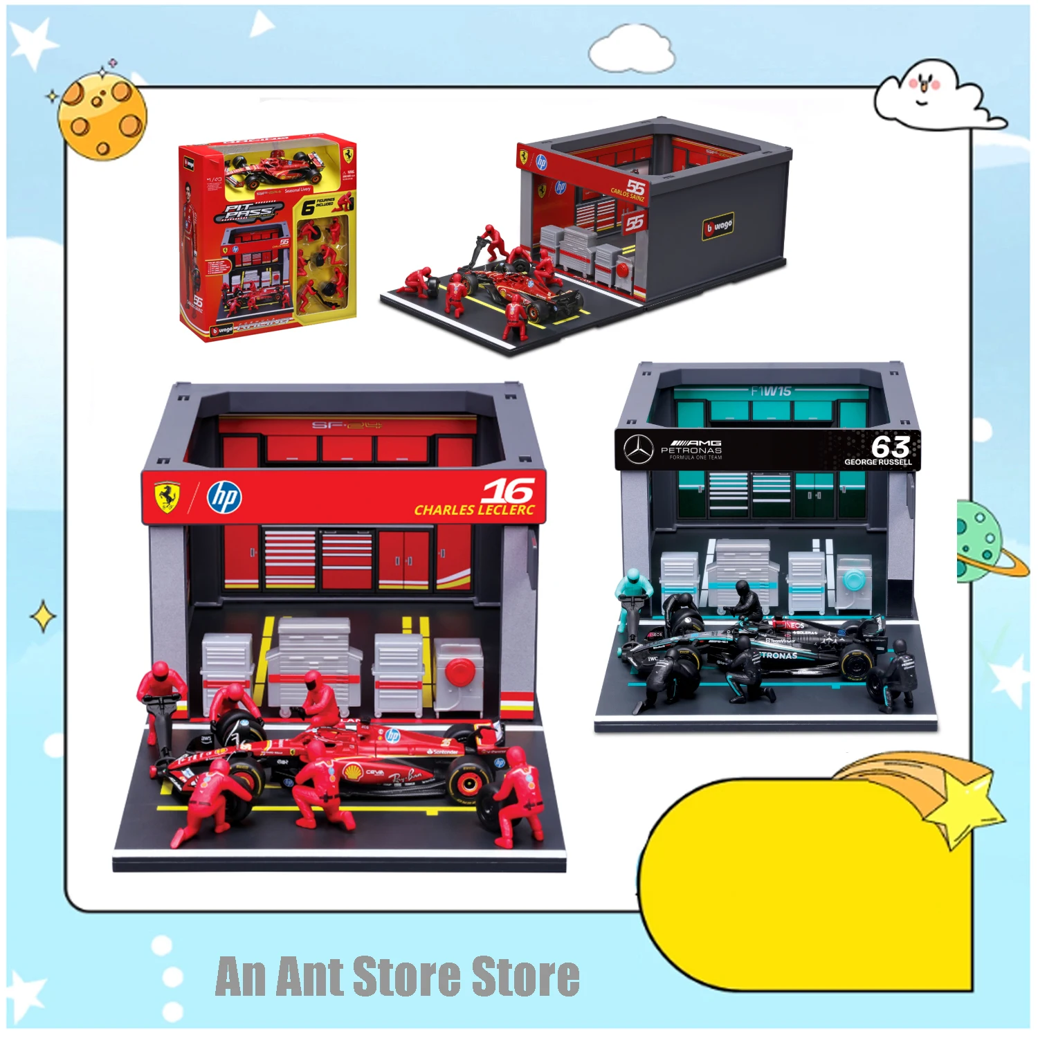 nuovo-disponibile-bburago-f1-1-43-ferrari-sf24-16-55-pit-pass-6-pezzi-bambola-da-operaio-di-manutenzione-modello-pressofuso-pezzo-regalo-di-giocattoli-pit-crew