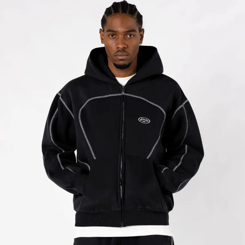 Loose Zipper Hoodie Streetwear ex Casual Outerwear Faionable Brand Independent Station Cross-Border Hip Hop Street Sle