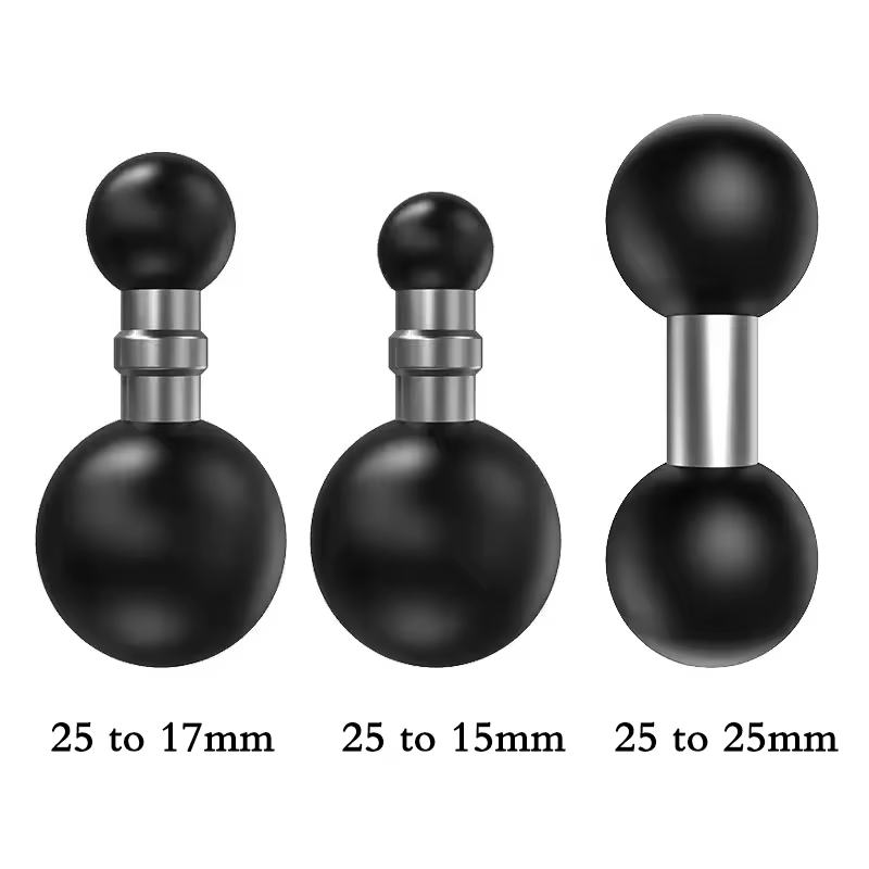 Dual Ball Socket Mount Arm 1 inch/25mm to 15mm 17mm 25mm Ball Adapter Extension for GoPro GPS Phone Car Bracket Holder Component