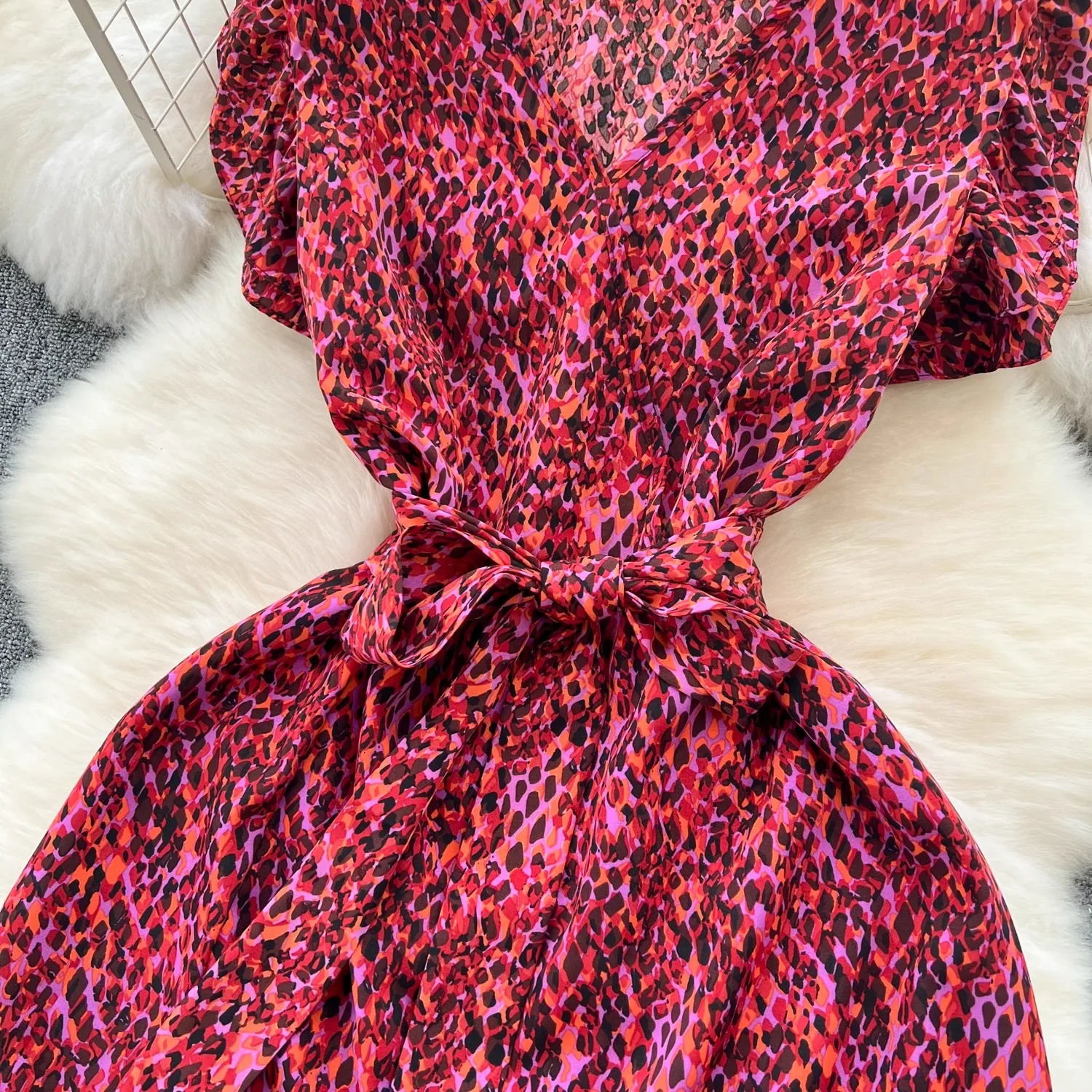 YuooMuoo-Robe Longue Imprimée avec Ceinture pour Femme, Tenue de Plage Éducative, Style Vacances d'Été, Mode Européenne, 2024