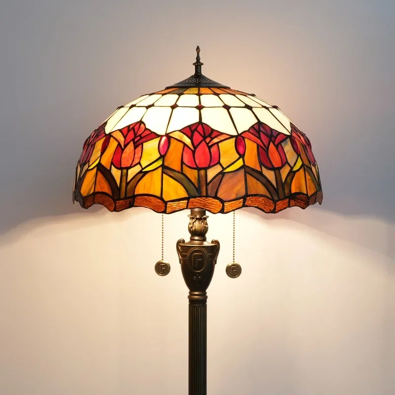 40 cm tulipano rosso arte europea vetro colorato soggiorno sala da pranzo camera da letto lampada da terra barra saldante