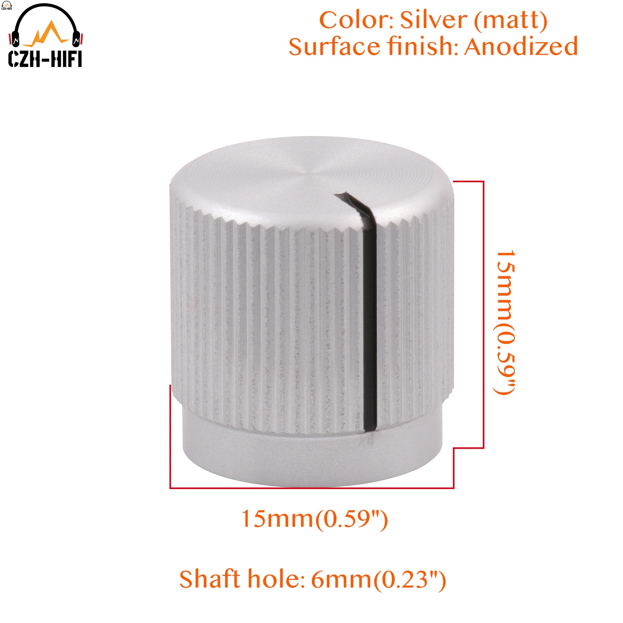 1pc 15x15mm Mini Voll Aluminium Knopf für Audio Verstärker Potemtiometer Lautstärke Control Gitarre AMP Effekt Pedal stomp Box DJ Mixer – Detail 7