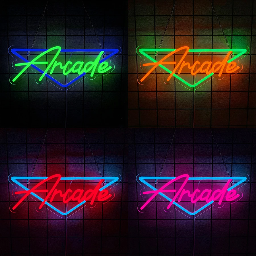Arcade Led Neon Sign, Used For Retro Room Art Decor, Usb Powered, Bedroom Game Room Man Cave Wall Lamp Party Best Gift.