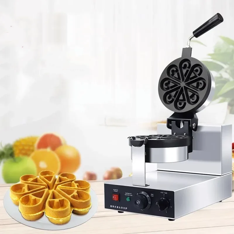 

Waffle Maker Commercial Drop Muffin Maker Lattice Shaped Heart Waffle Oven Single Head Rotary Machine