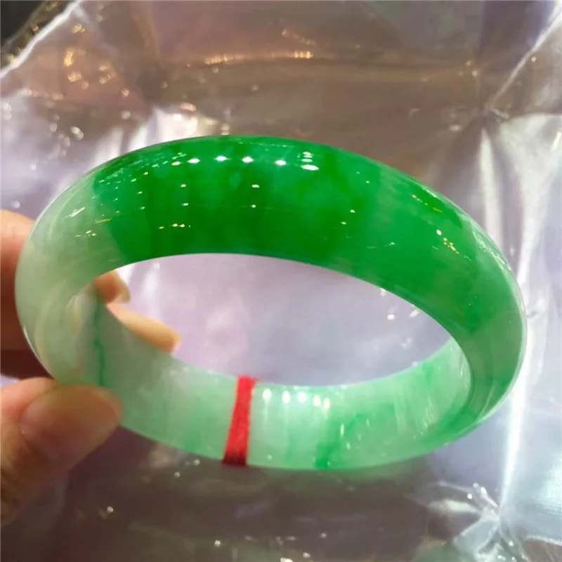 Ice Waxy Kinds Bright Myanmar Mine Timber Jade Emperor Green Wide Oil Turquoise Bracelet Treatment