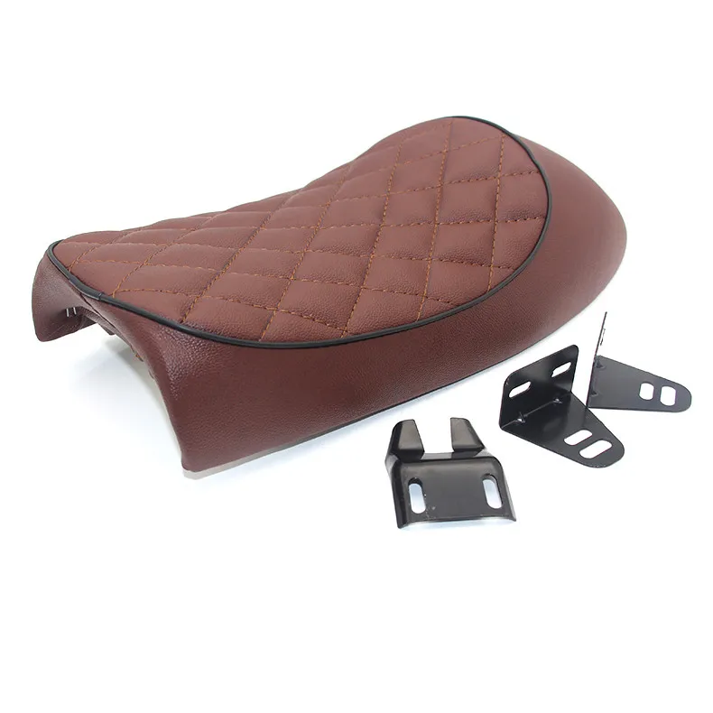 Vintage Hump Saddle Motorcycle Seat Retro Scramble Cafe Racer Seat Flat For Gn Cb350 Cb400 Cb500 Cb750 Sr400 Xj Xs Brown