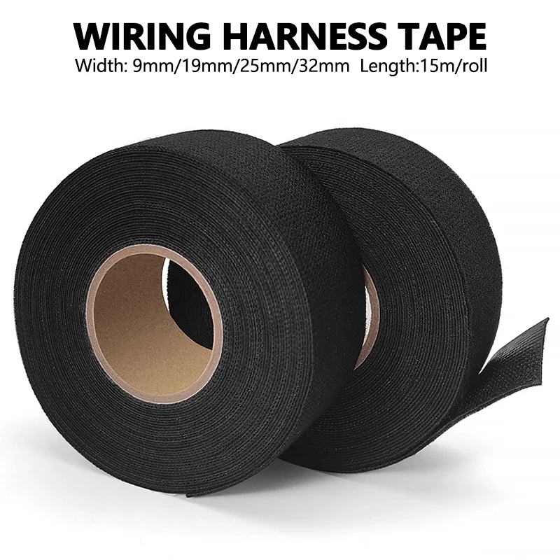 

Width 9mm 19 25 32mm Heat-Resistant Insulation Adhesive Cloth Tape for Automotive Wiring Cable Harness & Electrical Use