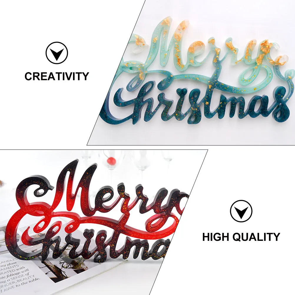 

DIY Manual Mold Merry Christmas Letters Silicone Durable Safe Flexibility High Transparency Merry Christmas Letter Mold