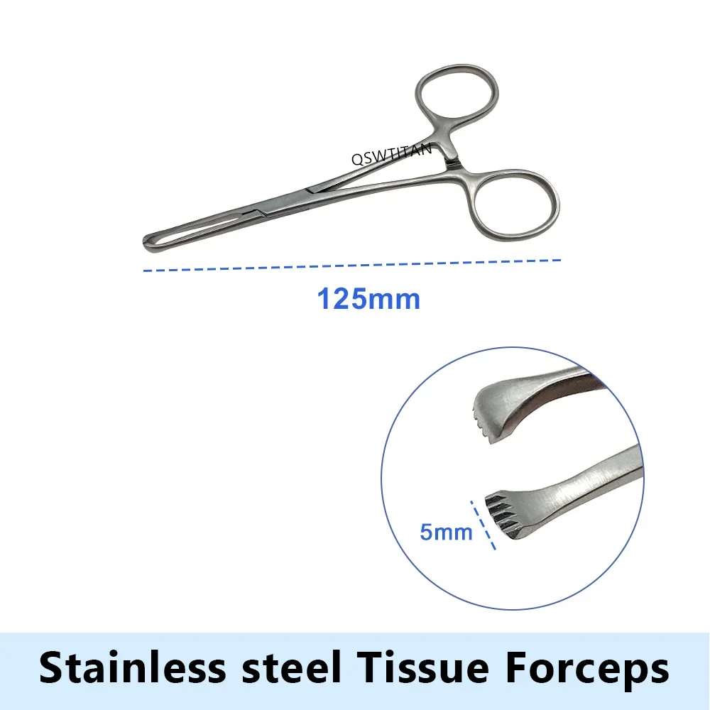 Stainless steel Tissue forceps cervical clamping tool  mouse tooth Pliers for soft tissue Alice forceps Surgical Instruments