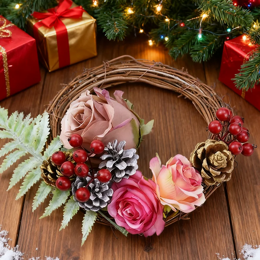 

Artificial Rattan Frame Home Room Wedding Christmas Halloween Ornament Outdoor Yard Decor Gift Bride Wreath Door Hanging Product