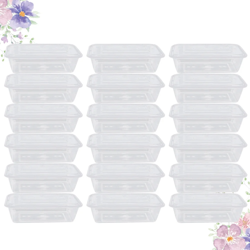 

50pcs Disposable Food Containers 650Ml Clear Take Out Boxes For Fruit Salad Lunch Leakproof Microwave Safe Storage Carry Out