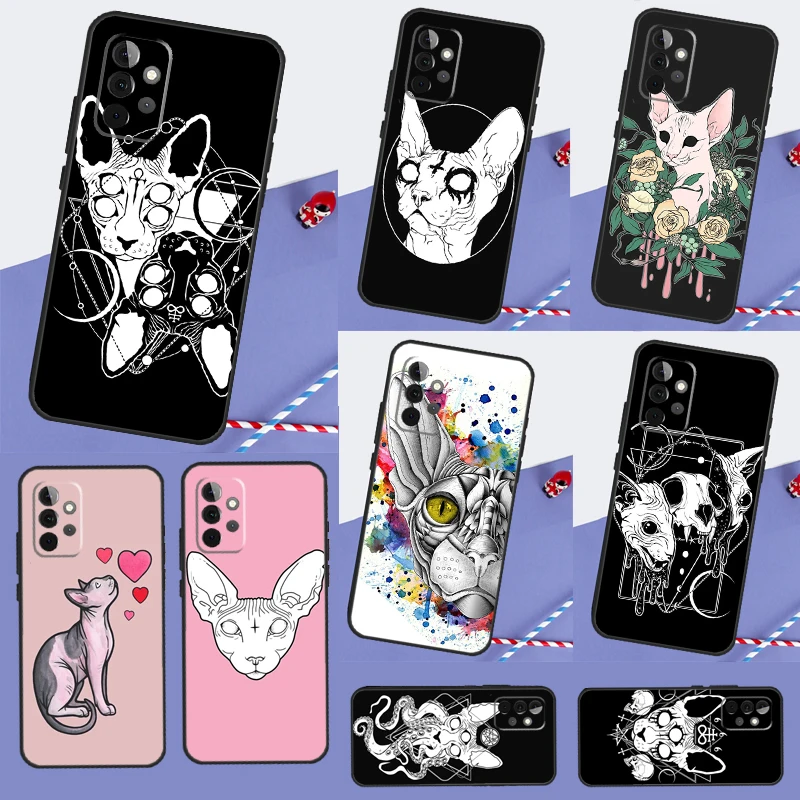 Satanic Sphynx For Samsung Galaxy A55 A35 A15 A22 A32 A52 A54 A34 A14 A53 A33 A56 A36 A26 A16 A05 A06 Case
