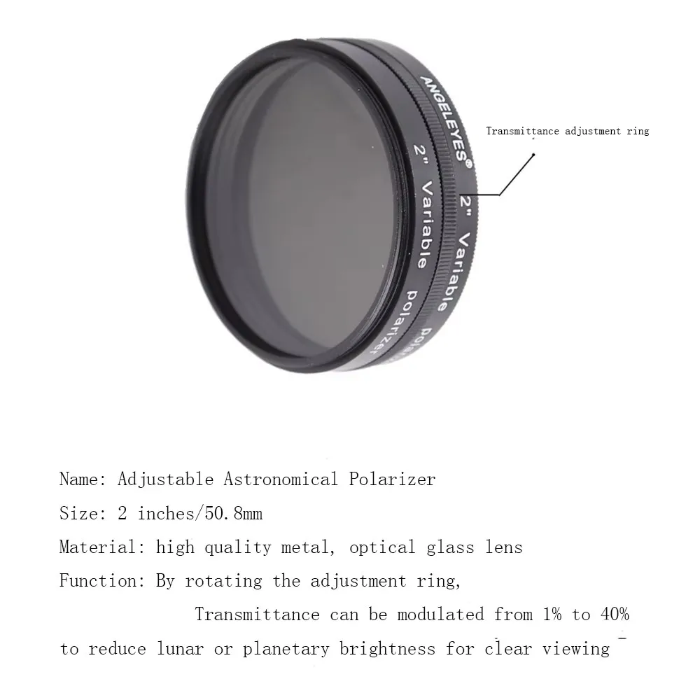 Astronomischer Teleskop-Polarisator 1,25/2 Zoll Farbfilter Astronomie-Zubehör – Detail 4