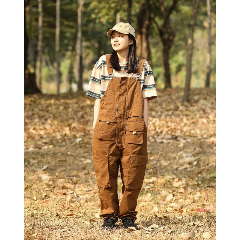 

Men Women's Retro Suspender Pants Couples Loose Fitting Overalls Work Suit Trousers Outdoor Work Leisure Carrying Jumpsuit