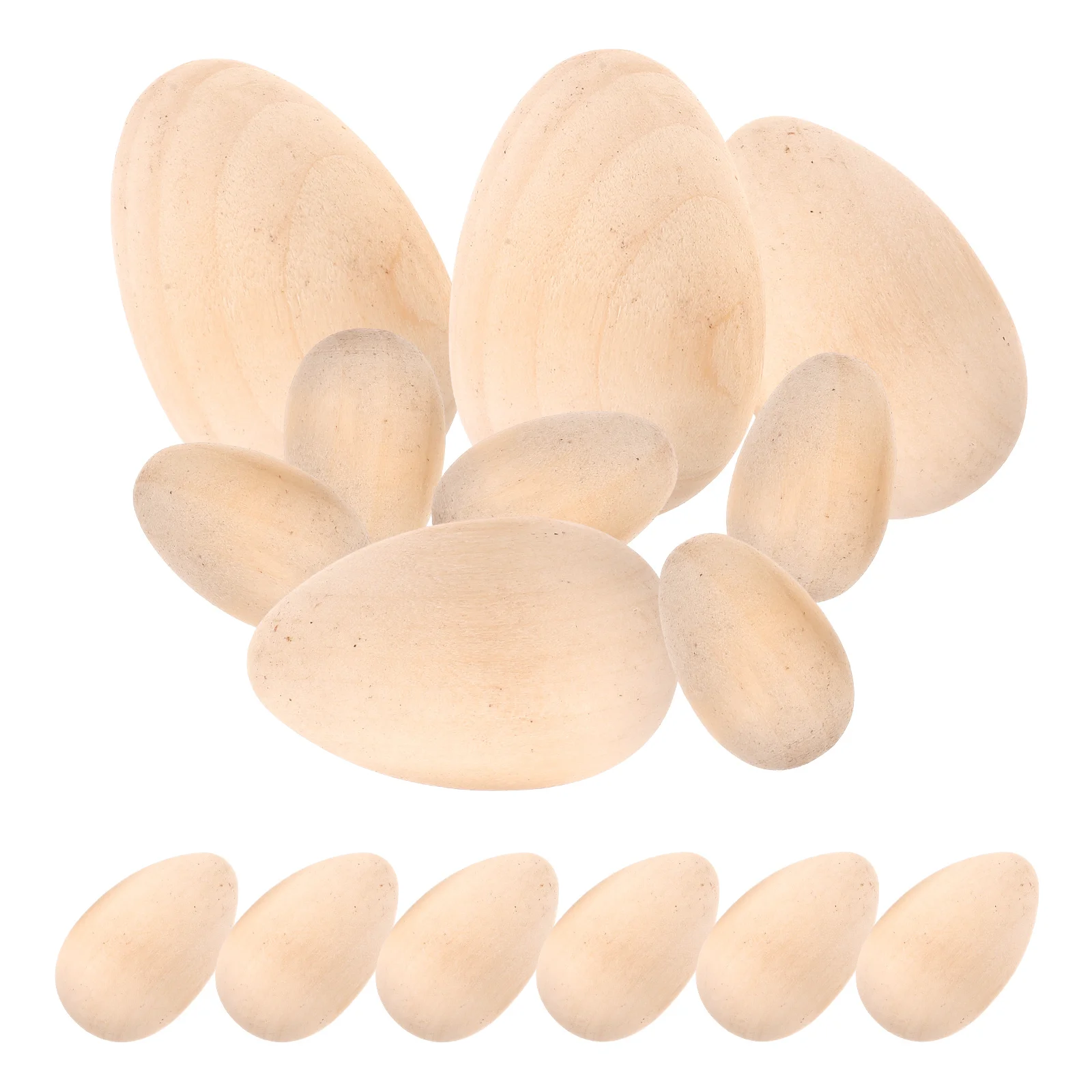 15pcs Decorative Wooden Unfinished Vase Filler Craft Fake Simulation Egg Decor Egg Props Simulation Decorations