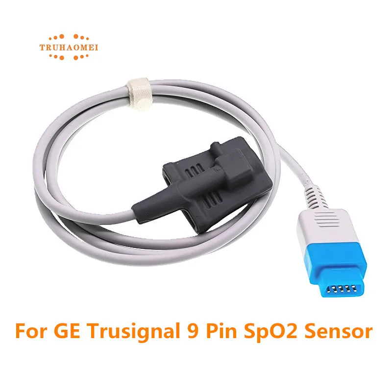 SPO2 Sensor 9 Pin For GE Datex Ohmeda Trusignal Pulse Oximeter Probe OXY-F-UN 0.9 Meter S/5 i4 Modular Monitors with E Series