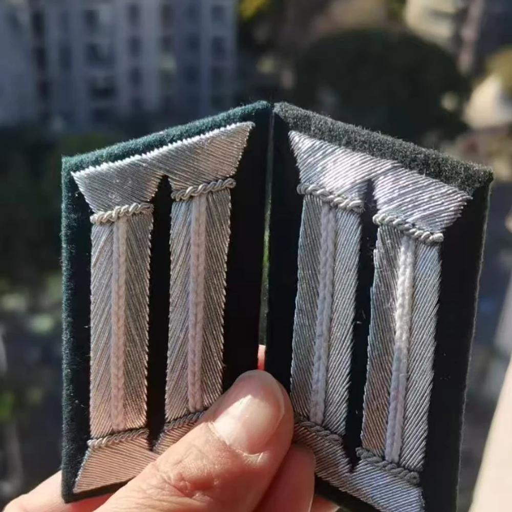 Вторая мировая война, Германия, военная форма, значок на воротнике, ручная вышивка, слитки, проволока, знаки отличия, кусок истории для косплея, костюм