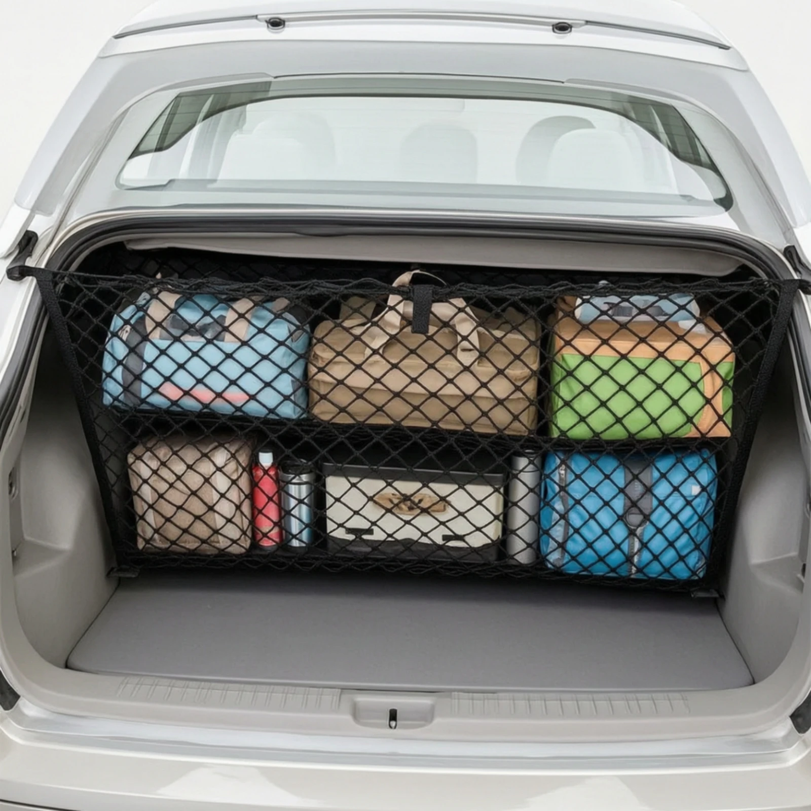 Car Trunk Organizer - Dwuwarstwowa siatka bagażowa uniwersalna do samochodu,