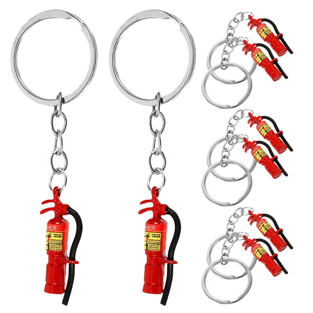 

8pcs Fire Keychain Mini Zinc Alloy Pendant Hanging Key Chains Bag Decorative Hanging Ornament Compact Car Keyring