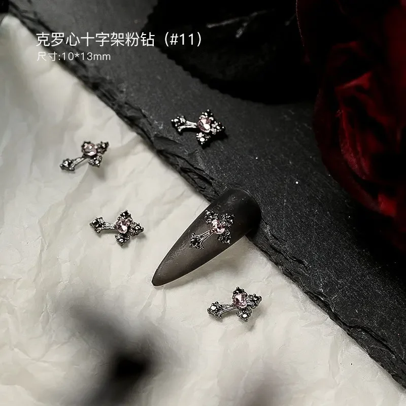 10 قطع الظلام اللون الشرير هالوين سلسلة مسمار الملحقات بارد فتاة مسمار الفن سحر الرجعية الصليب الخفافيش العنكبوت الديكور العرض السائبة