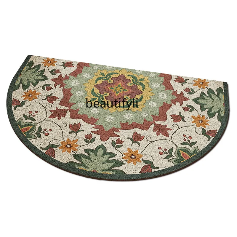 

American Entrance Floor Mat Semicircle Silk Ring Foot Mat Entrance Entrance Door Carpet