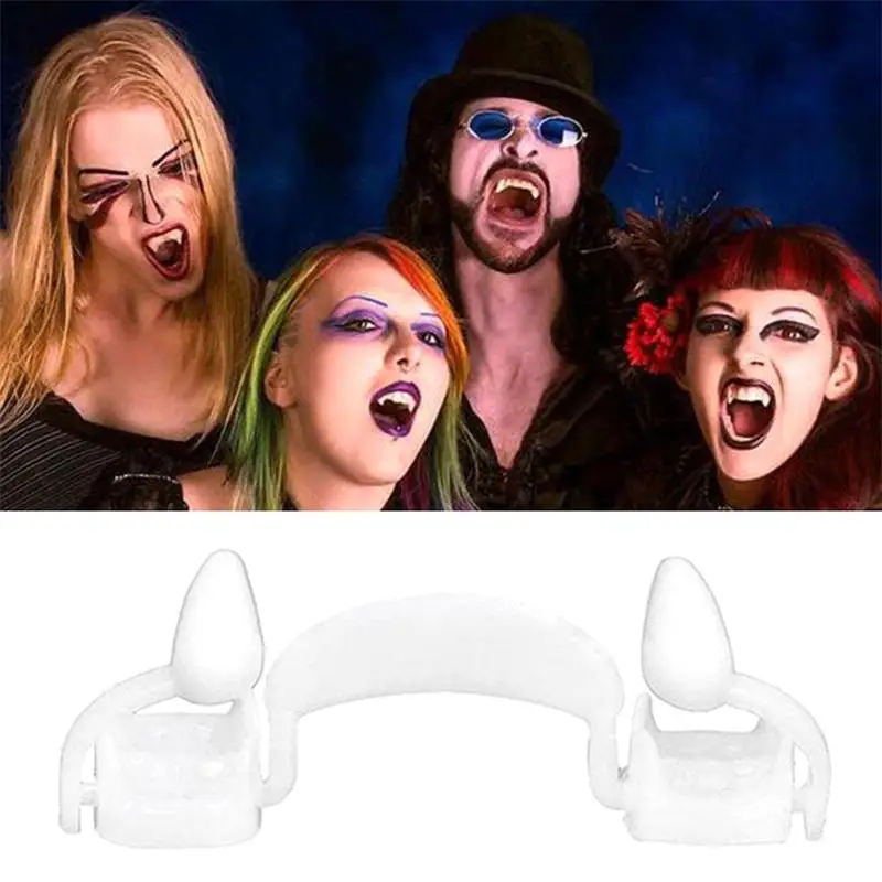 1Pcs Vampire Teeth Dentures Fangs Classic PP Halloween Party Cosplay Prop Halloween Costume Party Favors