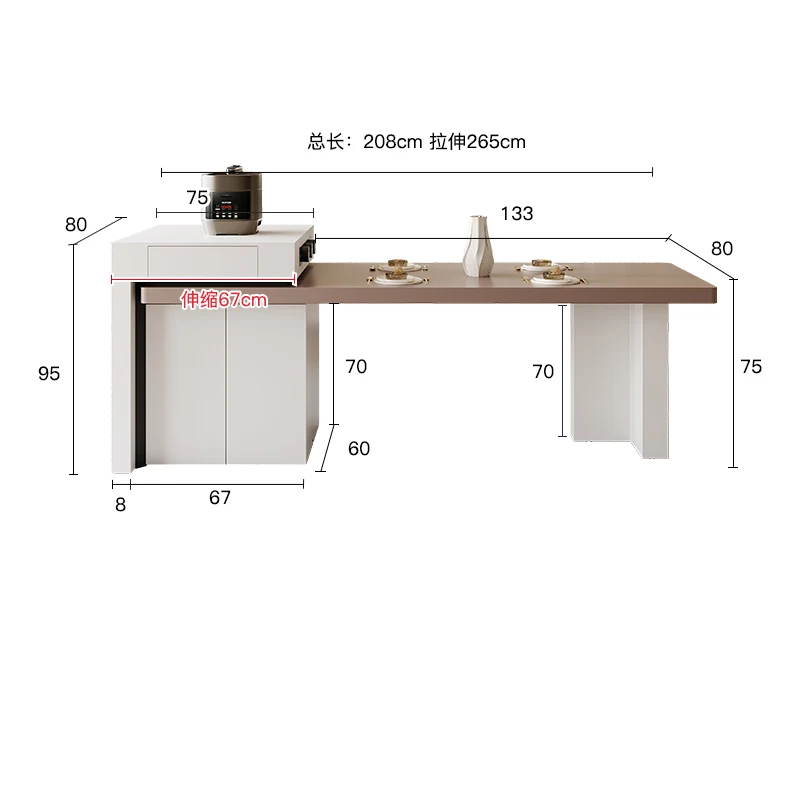 Muebles de cocina de protección del medio ambiente, Mesa de comedor, Mesa de restaurante, mesas de cena plegables, 0718LSY