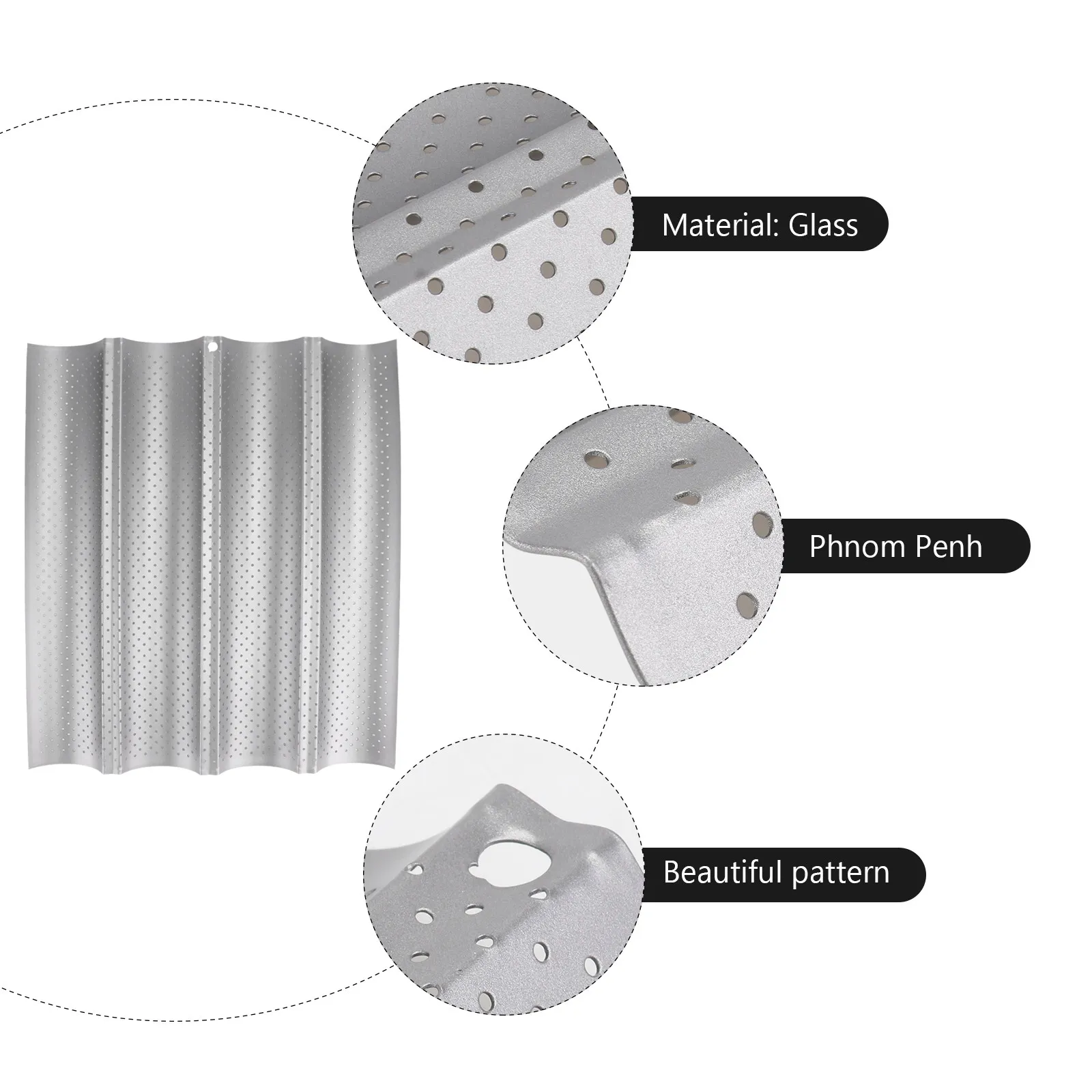 

Набор из 2 профессиональных противней для французского хлеба, 4-секционные, перфорированные, для равномерной выпечки, из пищевой углеродистой стали, 15 дюймов, для духовки