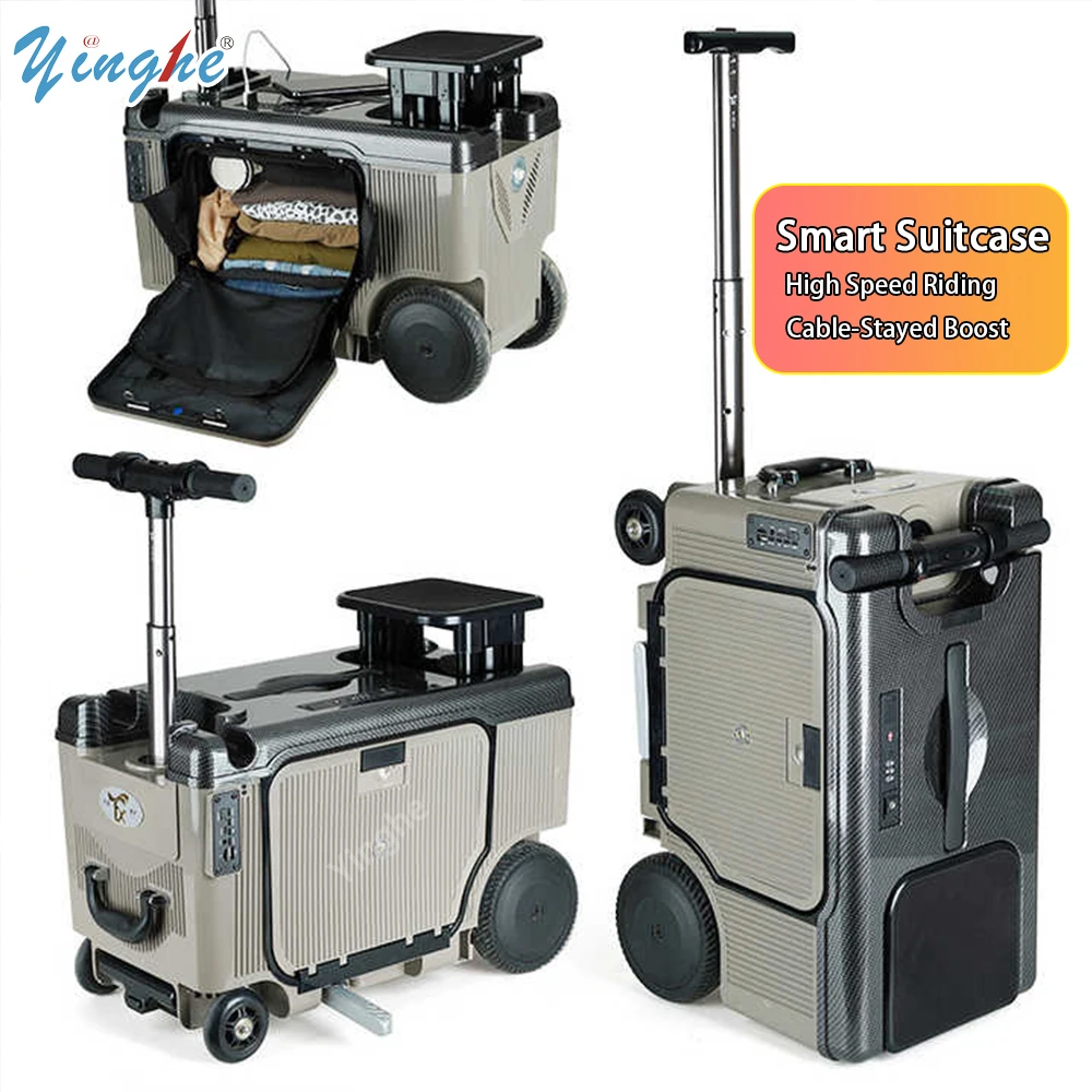 

Умная сумка для езды на посадке, скутер для пожилых людей, 20-дюймовый электрический багаж, многофункциональный чемодан на колесиках, маленький чемодан для скутера