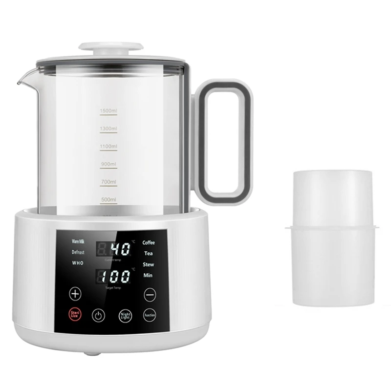 Smart Flessenwarmer Draagbare Babyfles 6In1 Snelle Babyvoeding Heater Voor Moedermelk/Formule/Melk/Thee/Koffie Euplug