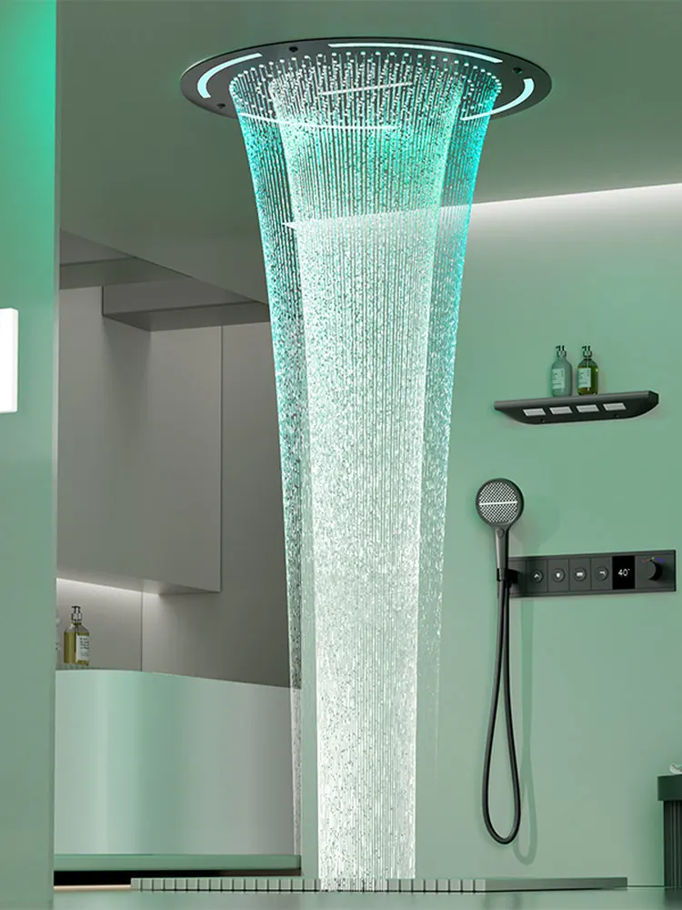 

Душевой набор MYN скрытого монтажа на стену с цифровым дисплеем постоянной температуры, полностью медный, с атмосферной подсветкой, для дома