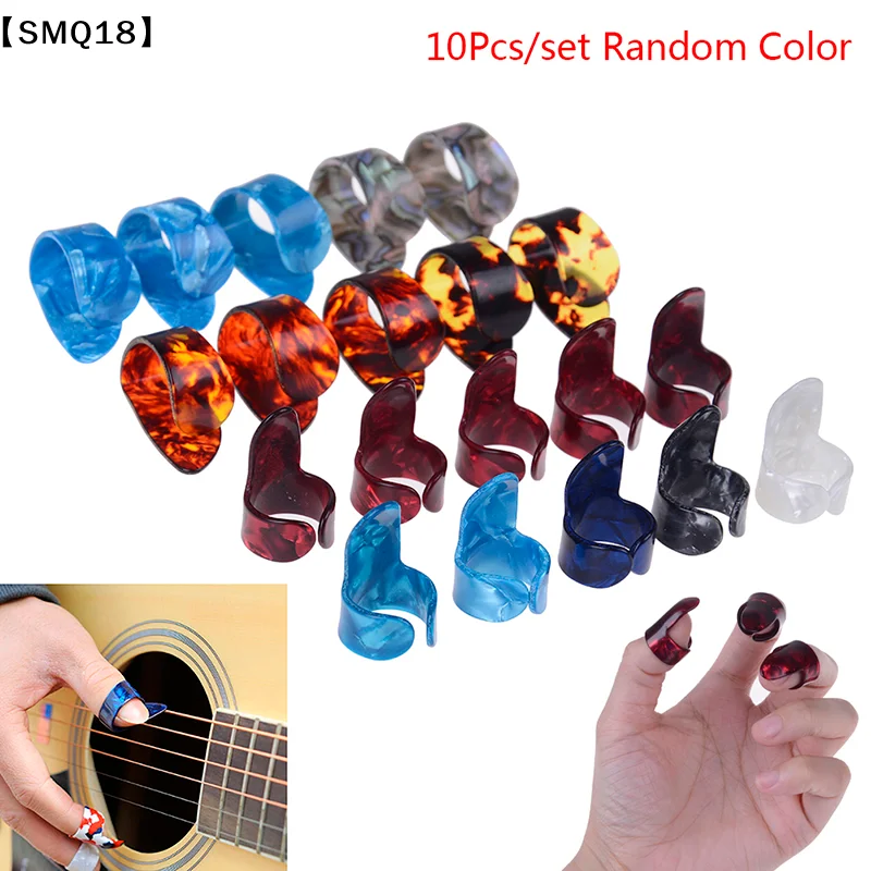 Guitar 10pcs Plectrum Nail Picking Thumb Finger Picks Stainless Steel celluloid【SMQ】