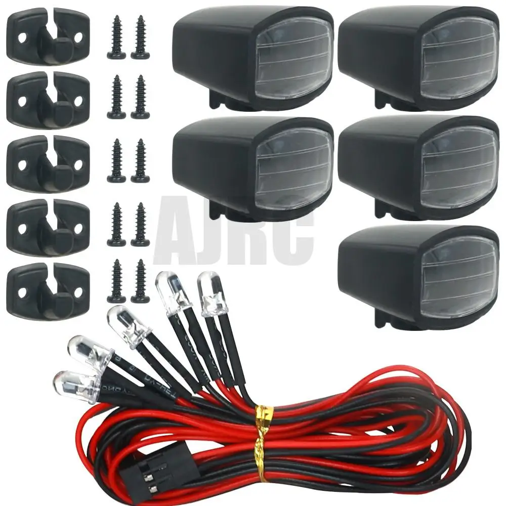 4/5/6 teile/satz Led-strahler Dach Licht Lampenschirm Für 1/10 Rc Crawler Auto Axial Scx10 Ii RGT HSP redcat Yikong Arrma Rc Auto Teile