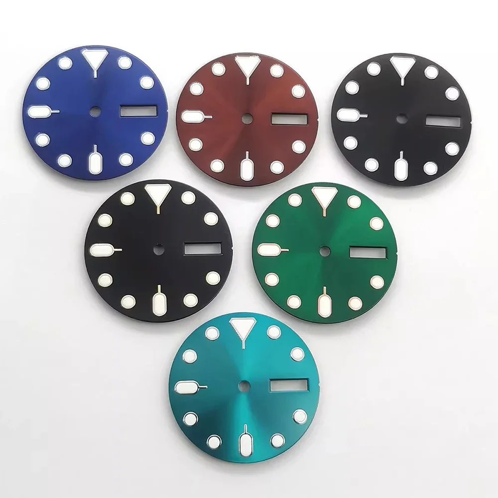 Customized Green Luminous NH35 Watch Dial 28.5mm Dial Fit for NH35 NH36 Movement 28.5mm Watch Face
