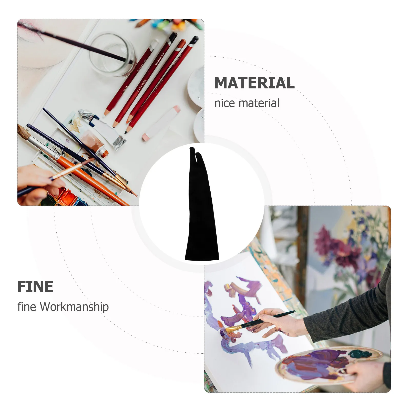 

Digital Drawing Glove Two-Finger Style for Designers High Breathability Anti-Slip Surface for Smooth Tablet Sketching Experience