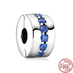 925 Sterling Silber Closure CZ Pave Charms Clip, Daisy Perlen Stopper, Sicherheitskette, SE fits original Pandora -Armbänder, Schmuck 12 Hauptverkäufe Pandora Silver 925 - №4