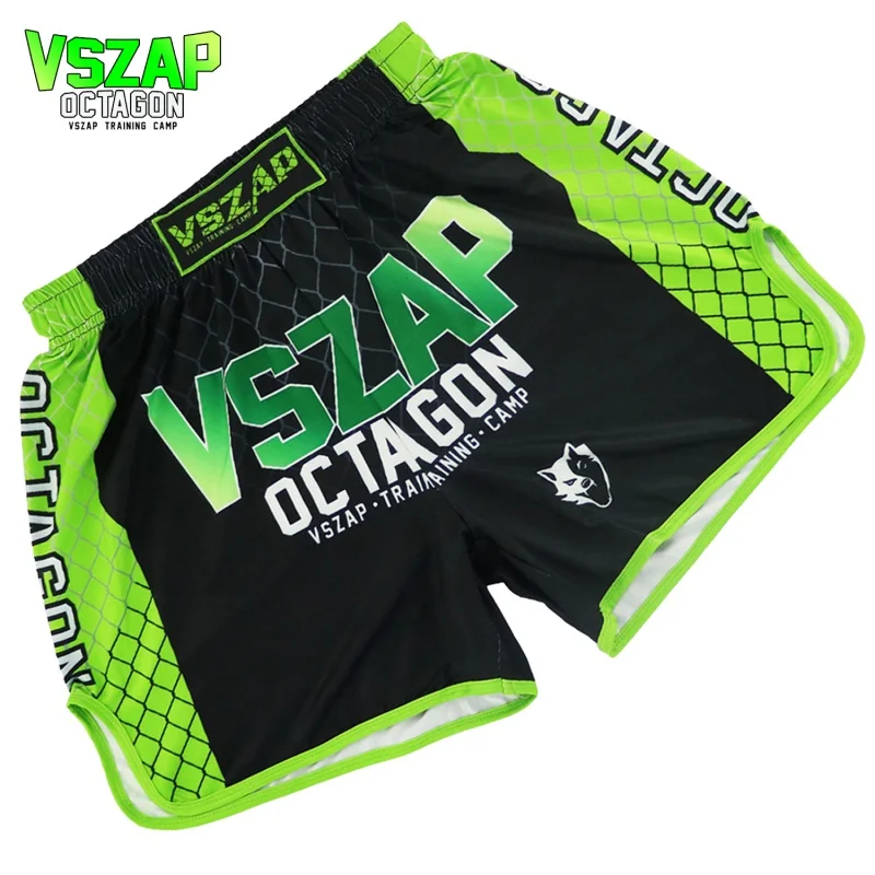 VSZAP  Fitness Wolf Head Fighter Shorts Sports Thai Boxing MMA Training Fighting Quick Dried Muscle Beach Pants Men