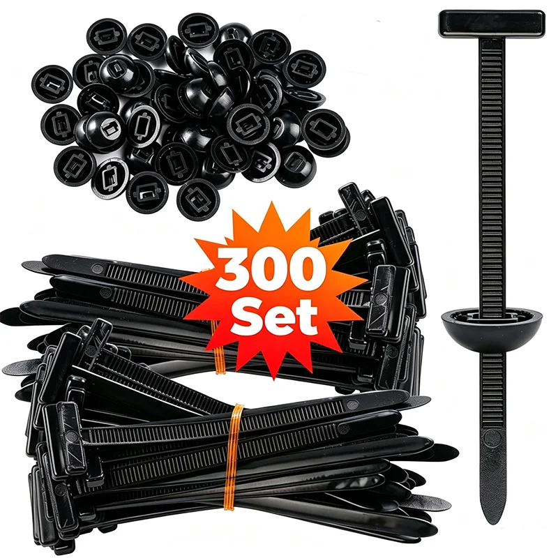 20-300set UV Resistant Zipper Clips Plastic Heavy Duty Cable Tie Fastener Auto Body Parts Engine Liner Automotive Cable Clips