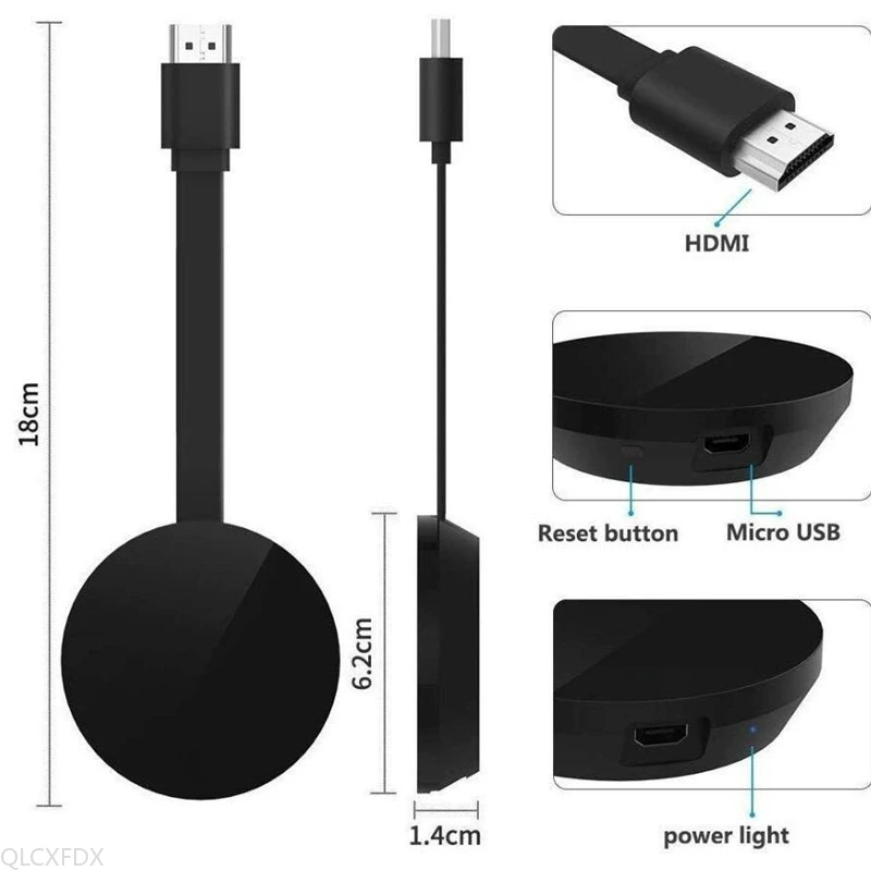 Tv vara 2.4g/5g 1080p hdmi-compatível anycast wifi display dongle receptor espelho compartilhar tela para ios android miracast airplay